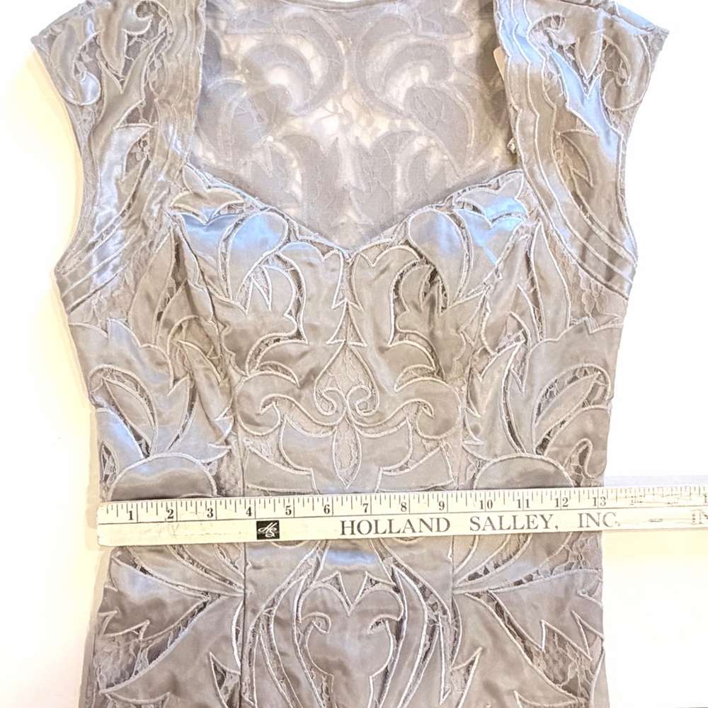 Sue Wong Silver Gray Cocktail Dress NWT Formal Dress Size 2 - Picture 9 of 10